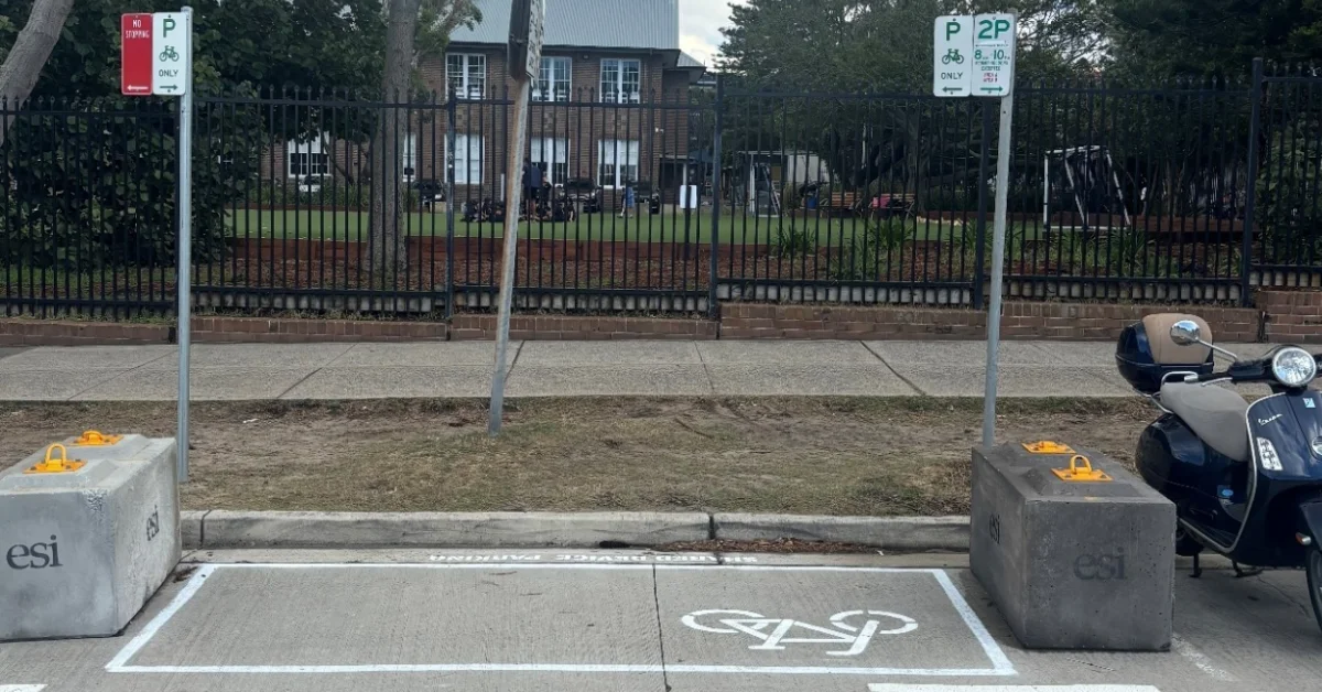 Bondi Beach shared bike parking